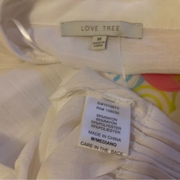 Elastic Waistband Cropped Shirt in White size M - Picture 9 of 10